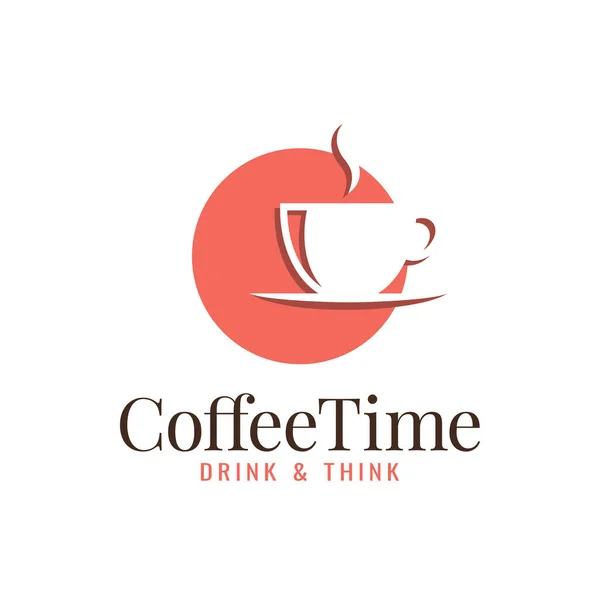 Logo taza de café. Café sol sobre fondo blanco — Archivo Imágenes Vectoriales