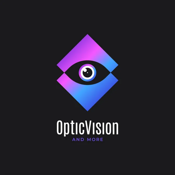 Σχεδιασμός λογότυπου ματιών. Οπτικό εικονίδιο όρασης στο μαύρο — Διανυσματικό Αρχείο