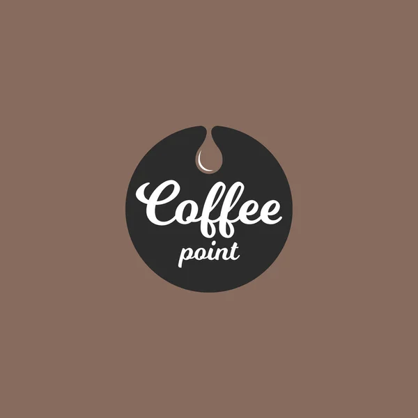 Logo de café con fondo de vector de gota de café — Vector de stock