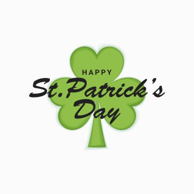 Patrick gün yoncası beyaz tasarım arka planı