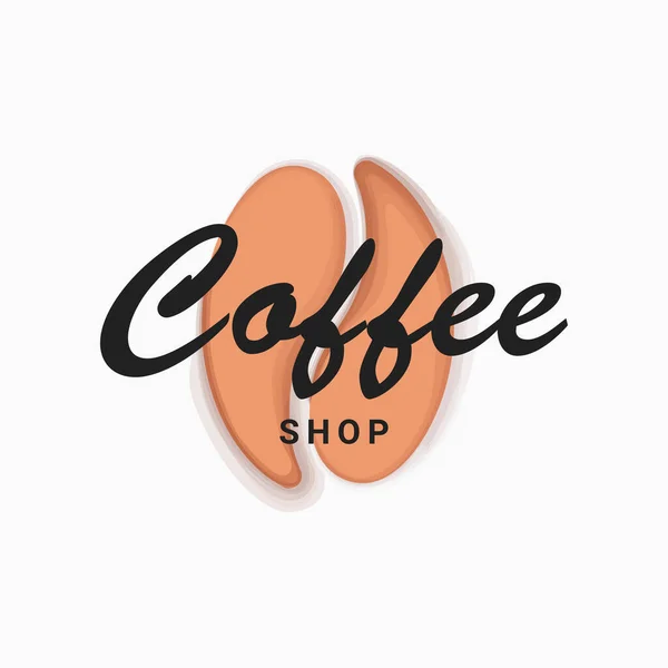 白色背景的咖啡店豆类标志 — 图库矢量图片