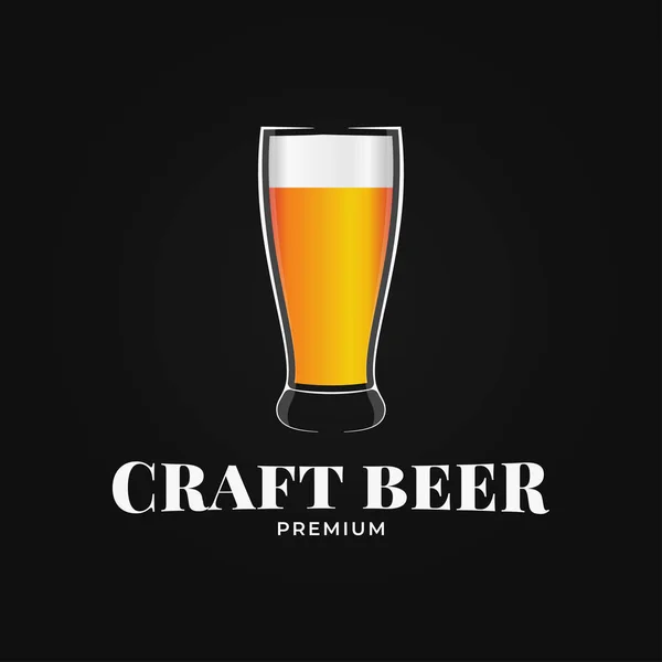 Logotipo de cerveja. Craft cerveja no fundo preto —  Vetores de Stock