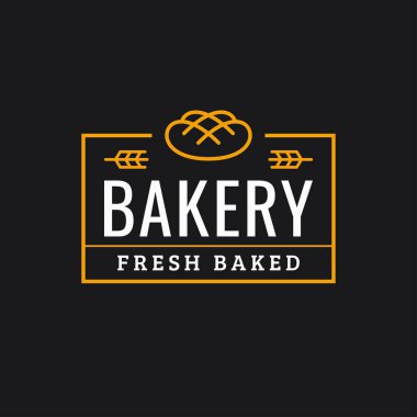Fırın logosu. Ekmeğin doğrusal logosu