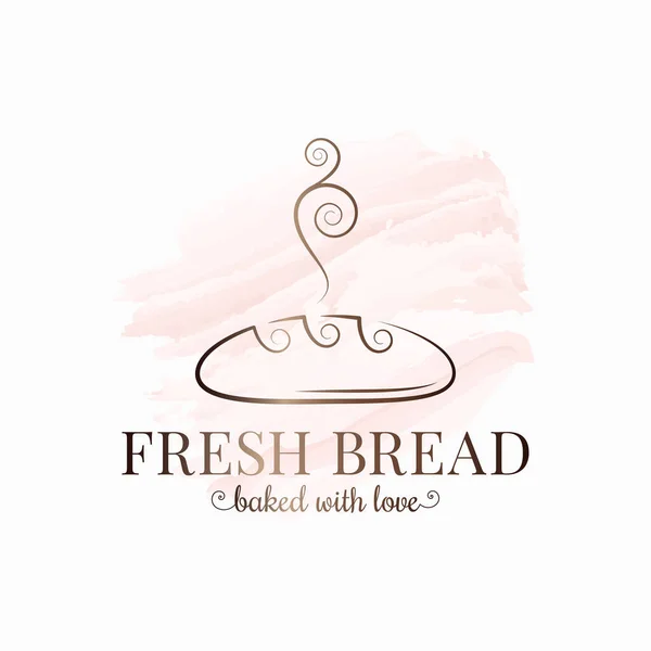 Bread bakery watercolor logo on white background — Stock Vector