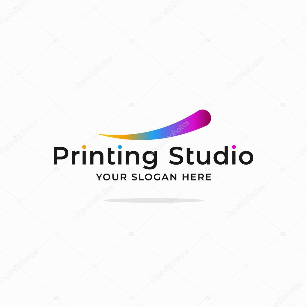 Printing studio logo. Printing company sign on white background 10 eps