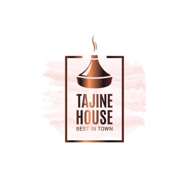 Beyaz Tajine veya tagine suluboya logosu