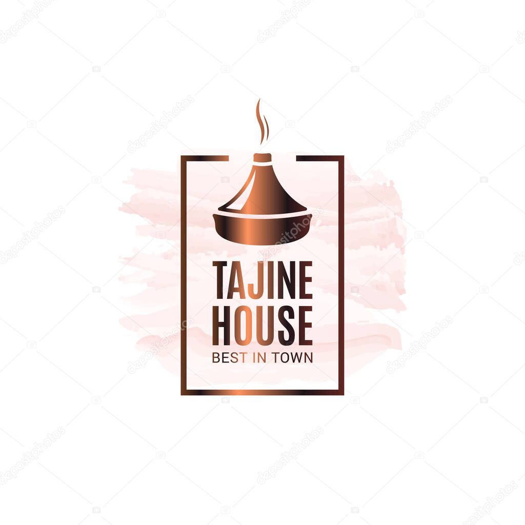 Tajine or tagine watercolor logo on white background 10 eps