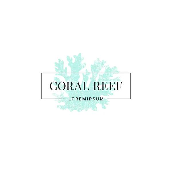 Logo del arrecife de coral. Coral azul sobre fondo blanco — Archivo Imágenes Vectoriales