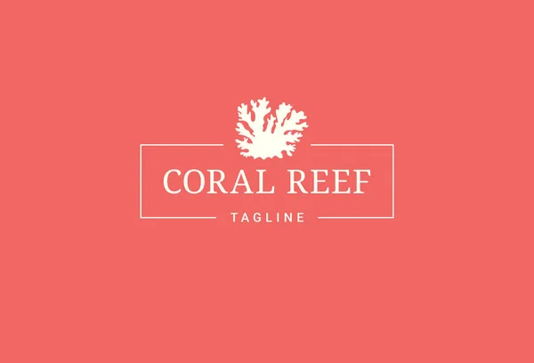 Mercan resifi logosu. Mercan zemin üzerindeki resif Telifsiz Stok Illüstrasyonlar