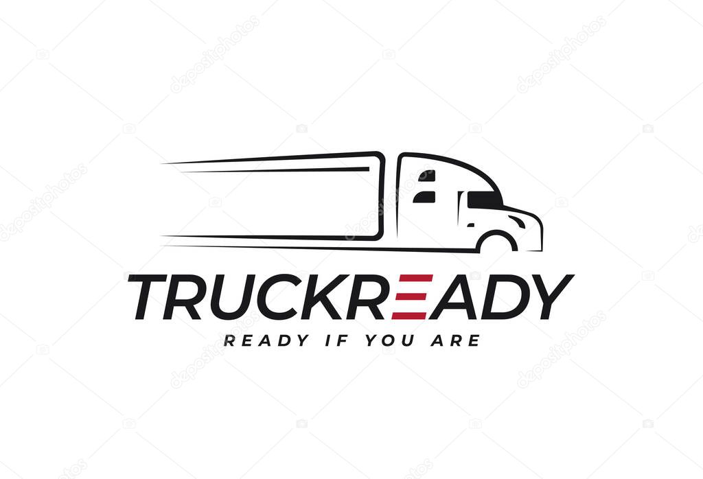 Truck logo symbol on white background sign