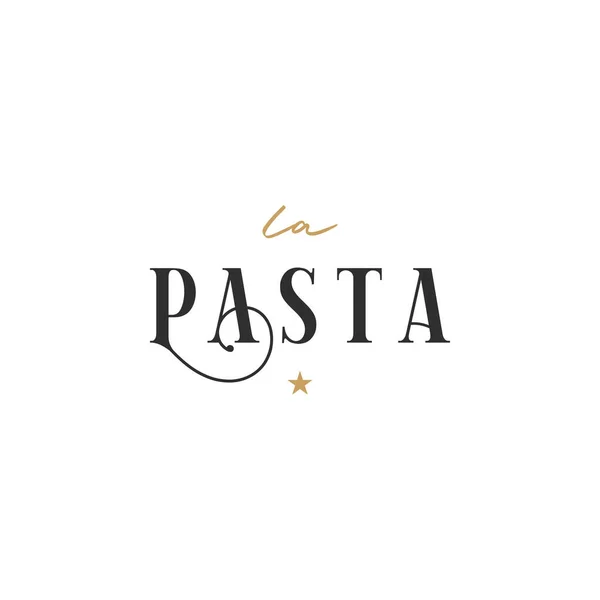 Pasta vintage logo. La Pasta Zeichen auf weiß — Stockvektor