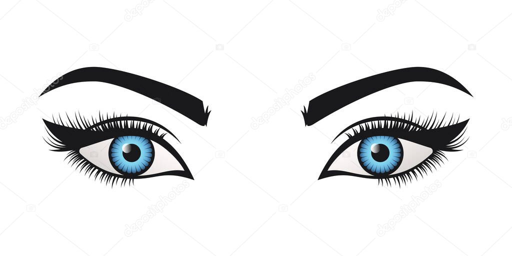 Foxy eyes logo. Blue eyes on white background 10 eps