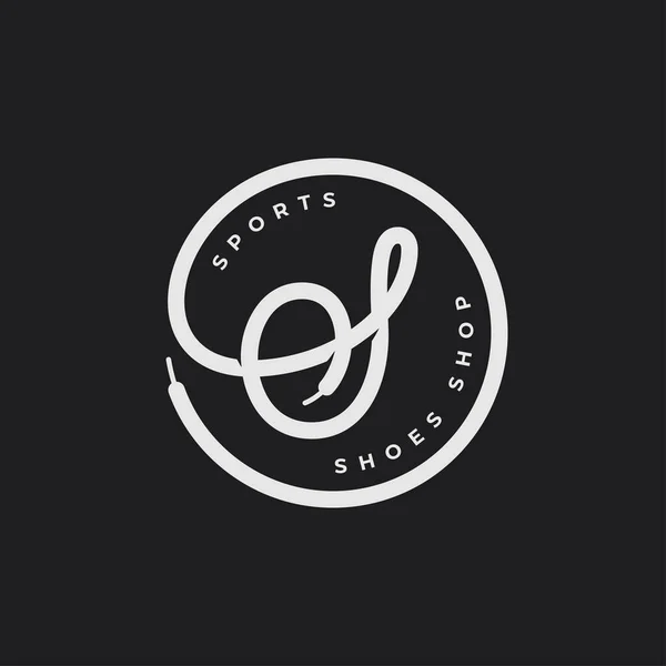 Letter S logo. Sportschoenen winkel veters sneakers — Stockvector