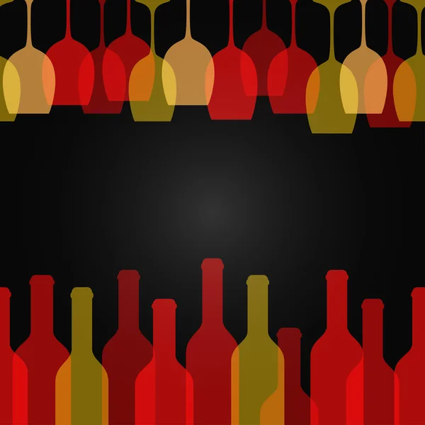 Wein Glas Flasche Kunst Design Hintergrund — Stockvektor