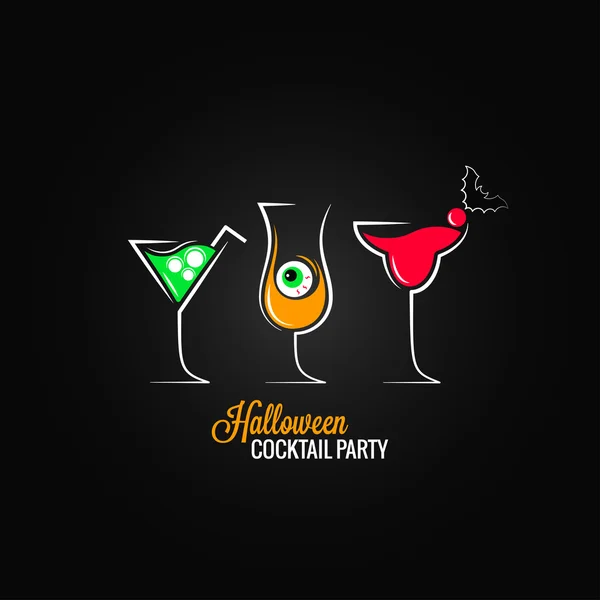 Halloween, partij cocktails, menuachtergrond ontwerp — Stockvector