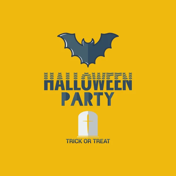 Halloween party flat design background — стоковый вектор