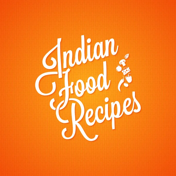 Comida india vintage letras fondo — Vector de stock