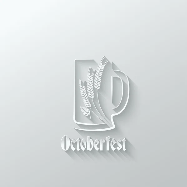 Octoberfest cerveja vidro papel cortado fundo —  Vetores de Stock