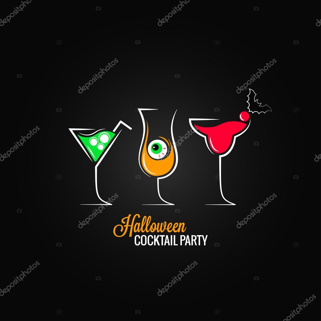 Halloween party cocktails menu design background 8 eps