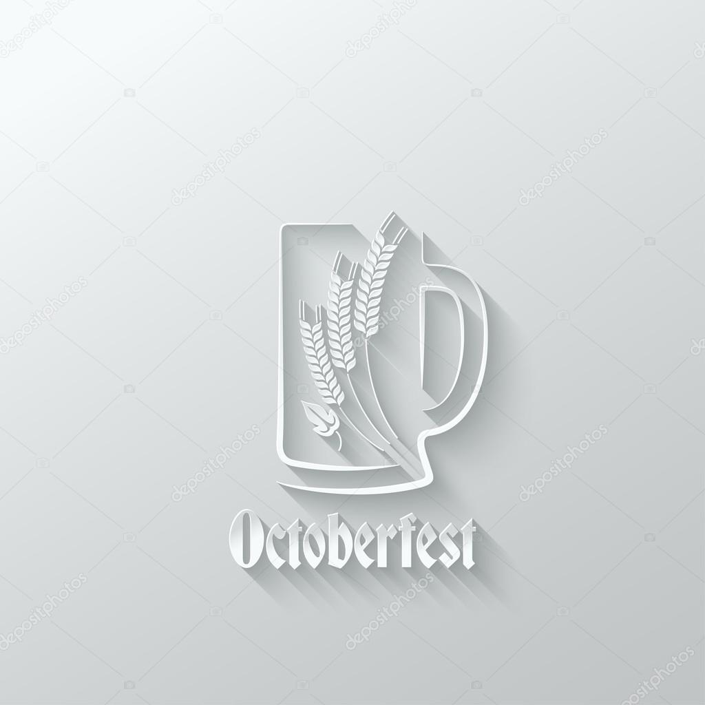 octoberfest beer glass paper cut background