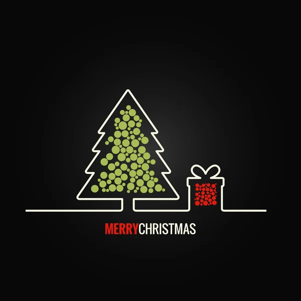 Christmas tree gift box design background — Stock Vector
