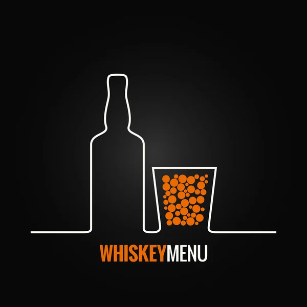 Whiskey glass bottle menu background — Stock Vector