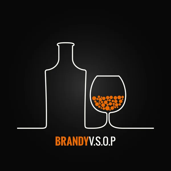 Brandy bottiglia di vetro menu di sfondo — Vettoriale Stock