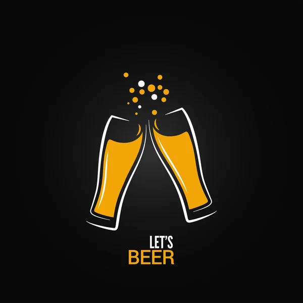 Cerveza vidrio bebida salpicadura diseño fondo — Vector de stock