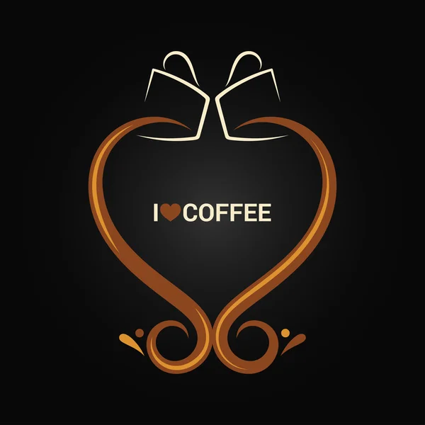 Koffie beker liefde concept achtergrond — Stockvector