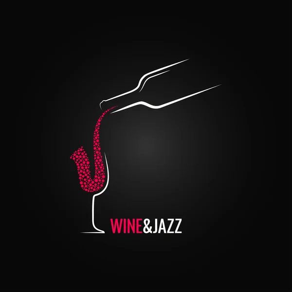 Vino e jazz concept design background — Vettoriale Stock