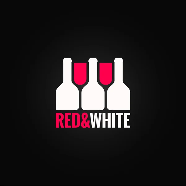 Glas wijn fles ontwerp achtergrond — Stockvector