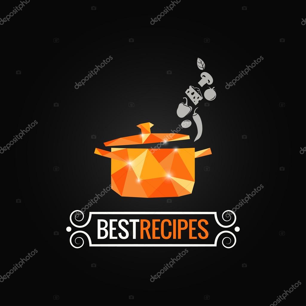 Saucepan poly kitchen design background 10 eps