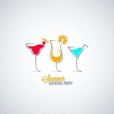 Cocktail summer party menu background vector Cocktail summer party menu background vector