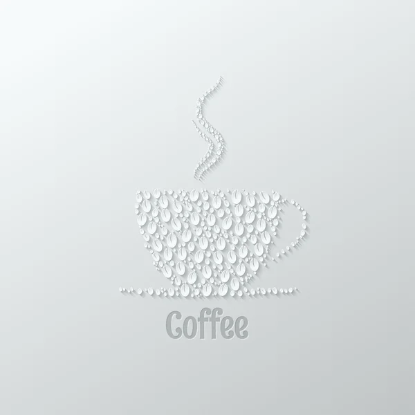 Кофе чашки бумаги сократить фон — стоковый вектор