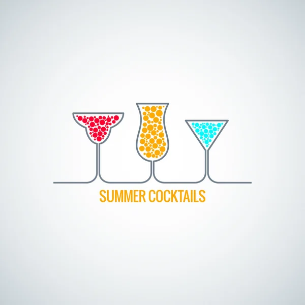 Summer  cocktails menu background — Stock Vector