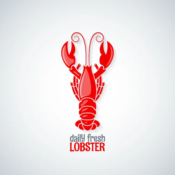 Latar belakang menu makanan laut lobster - Stok Vektor