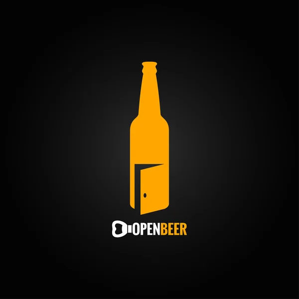 Bouteille de bière concept ouvert fond — Image vectorielle