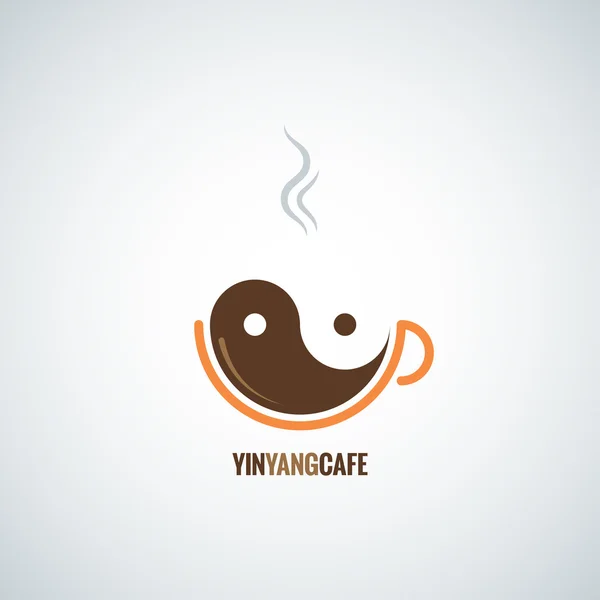 Coffee cup yin yang background — Stock Vector