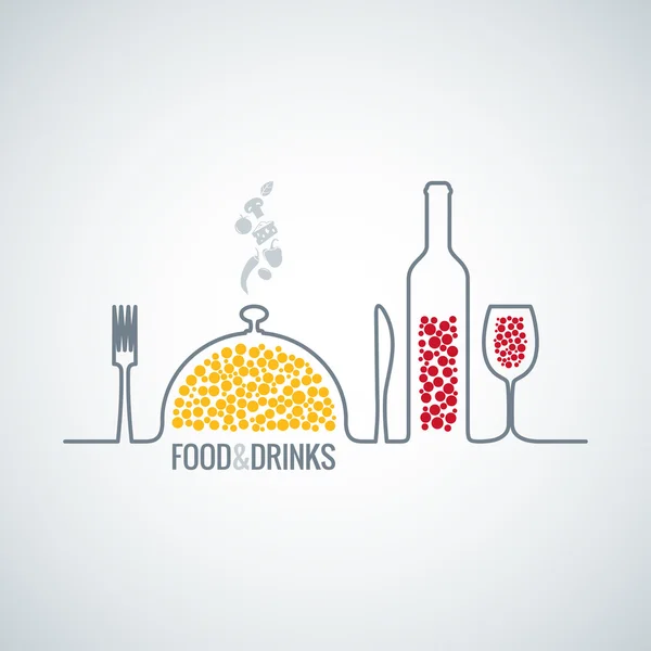 Fondo de alimentos y bebidas — Vector de stock