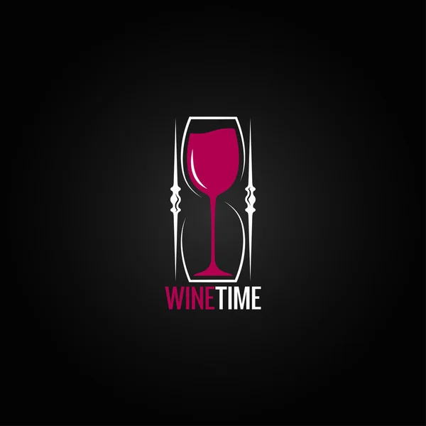 Wine glass hourglass concept design background — Stock Vector