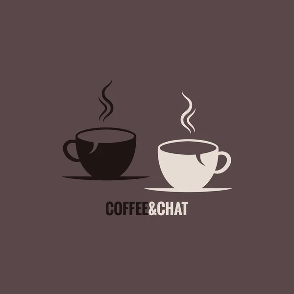 コーヒー カップ チャット概念の背景 — ストックベクタ