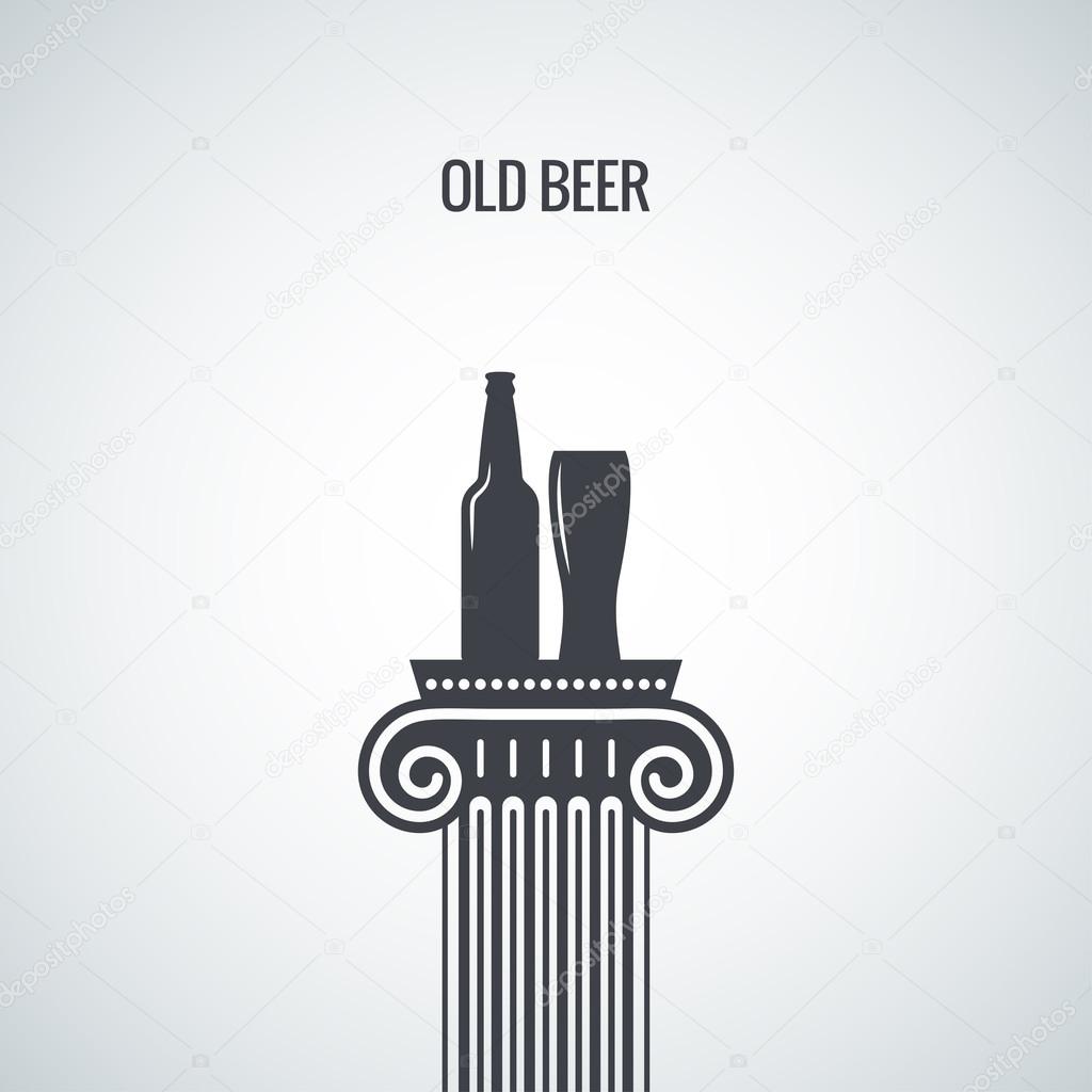 beer bottle glass classic design background