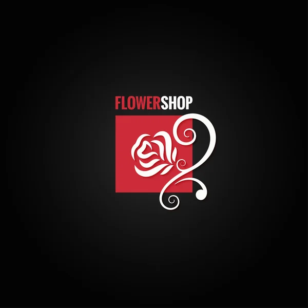 Blume rose shop konzept design hintergrund — Stockvektor