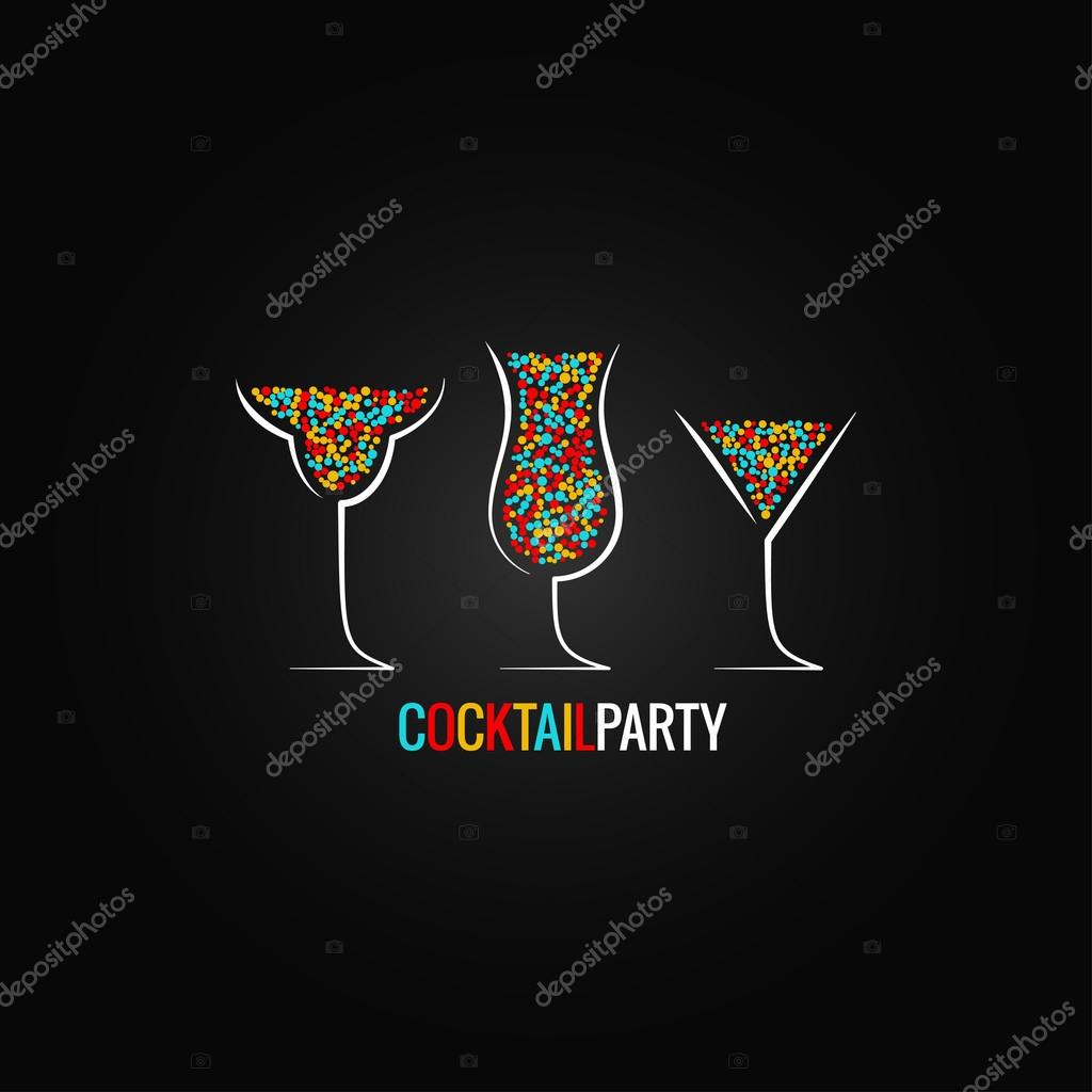 Cocktail party alcohol design background 8 eps