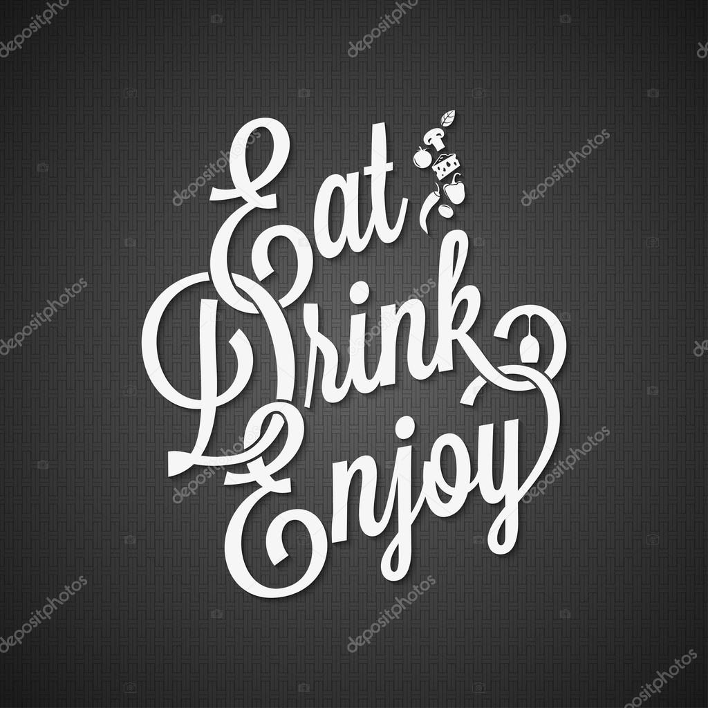Food and drink vintage lettering background 10 EPS