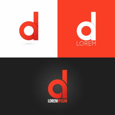 mektup d logo tasarım Icon set arka plan