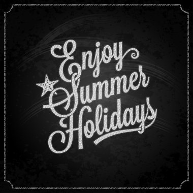 summer holiday chalk vintage lettering background