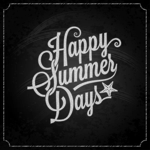 Summer holiday chalk vintage lettering background — Stock Vector