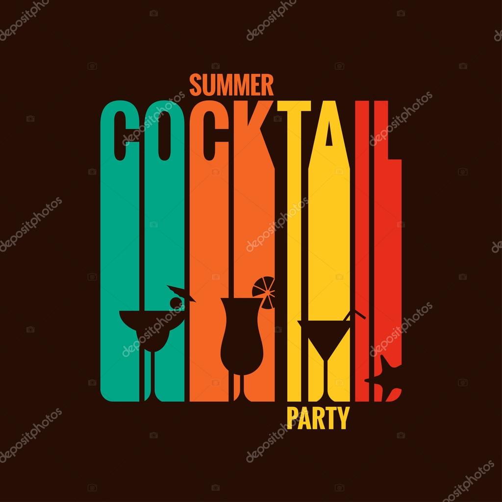 Summer cocktail party menu design background 8 eps