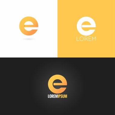 letter E logo design icon set background